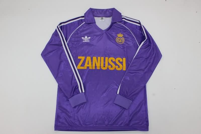 Thailand Quality(AAA) 1984/85 Real Madrid Away Long Sleeve Retro Soccer Jersey