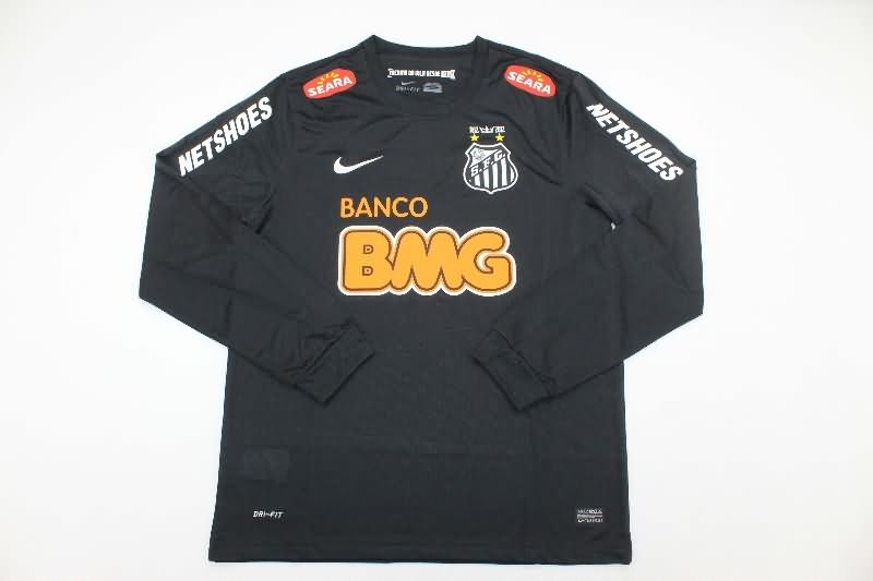 Thailand Quality(AAA) 2012/13 Santos Black Retro Long Sleeve Soccer Jersey