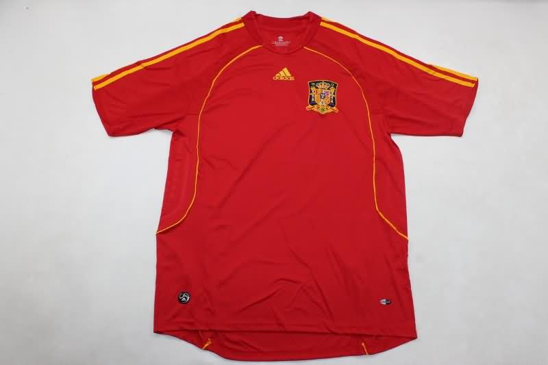 Thailand Quality(AAA) 2008 Spain Home Retro Soccer Jersey