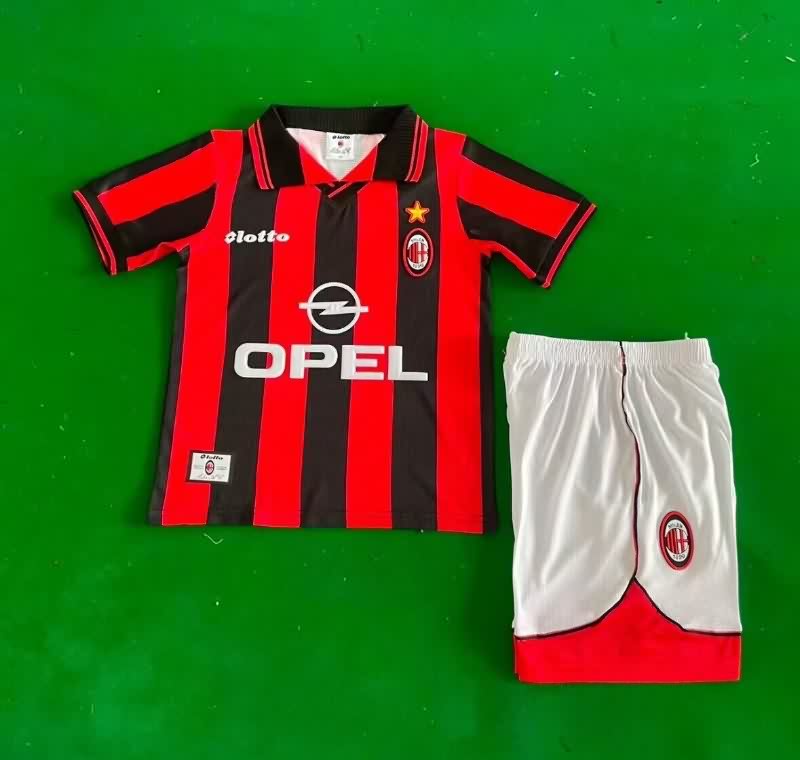 1997/98 AC Milan Home Kids Soccer Jersey And Shorts