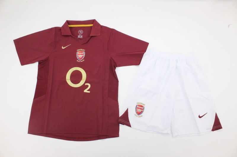 2005/06 Arsenal Home Kids Soccer Jersey And Shorts