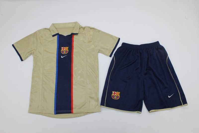 2001/02 Barcelona Away Kids Soccer Jersey And Shorts