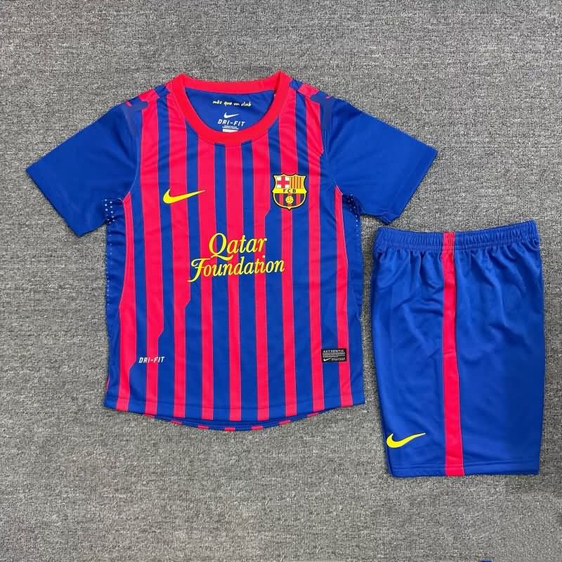 2011/12 Barcelona Home Kids Soccer Jersey And Shorts (Player)