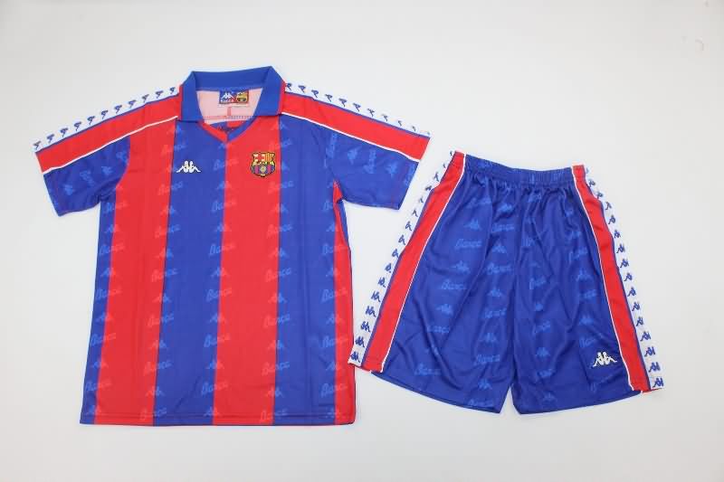 1992/95 Barcelona Home Kids Soccer Jersey And Shorts