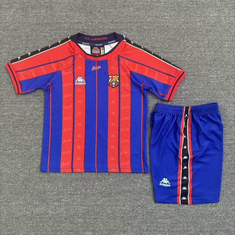 1997/98 Barcelona Home Kids Soccer Jersey And Shorts