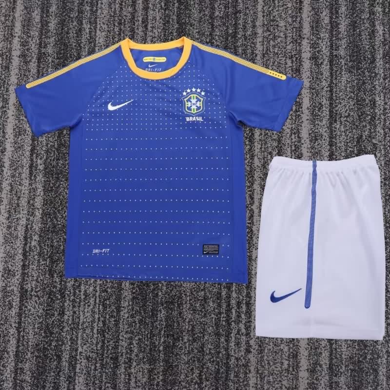 2010 Brazil Away Kids Soccer Jersey And Shorts