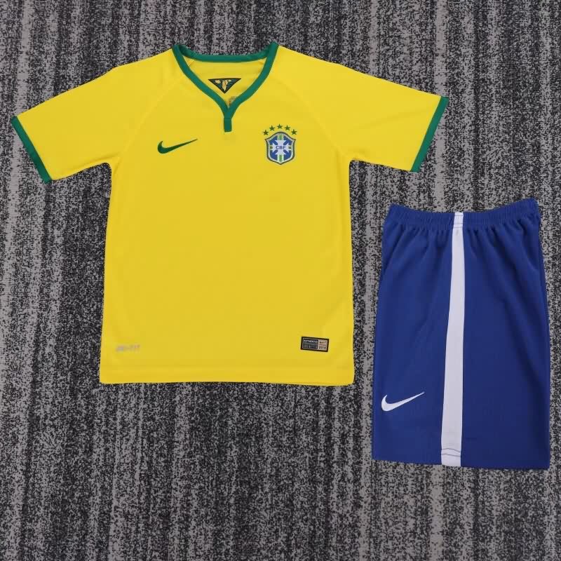 2014 Brazil Home Kids Soccer Jersey And Shorts