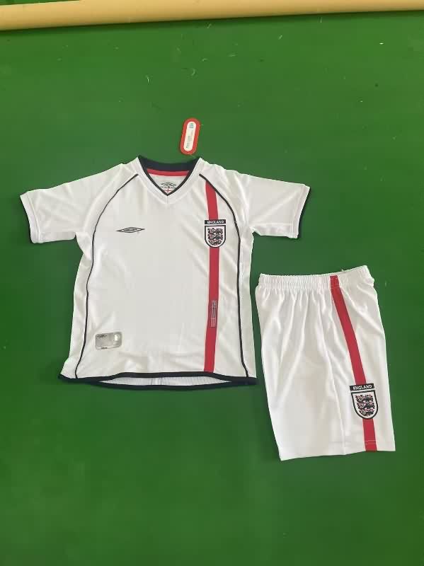 2002 England Home Kids Soccer Jersey And Shorts
