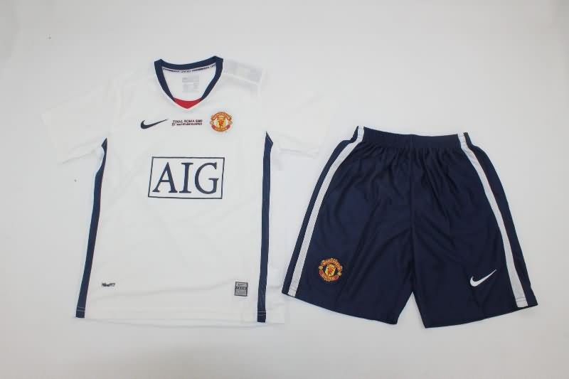 2008/09 Manchester United Away Kids Soccer Jersey And Shorts