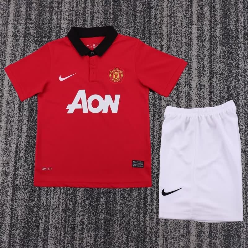 2013/14 Manchester United Home Kids Soccer Jersey And Shorts