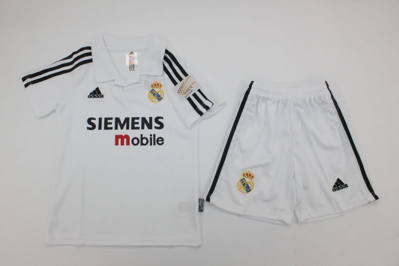 2002/03 Real Madrid Home Kids Soccer Jersey And Shorts