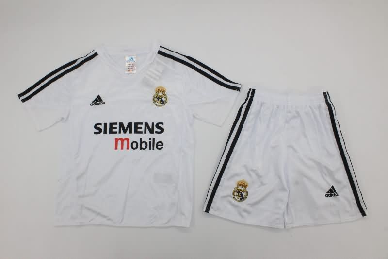 2004/05 Real Madrid Home Kids Soccer Jersey And Shorts