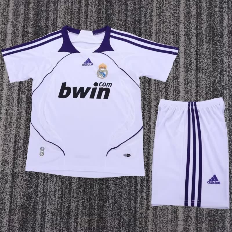 2007/08 Real Madrid Home Kids Soccer Jersey And Shorts