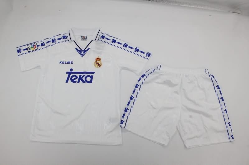 1996/97 Real Madrid Home Kids Soccer Jersey And Shorts