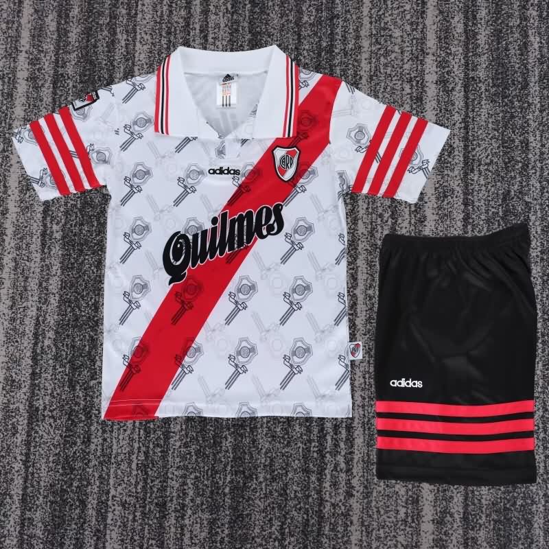 1996/97 River Plate Home Kids Soccer Jersey And Shorts