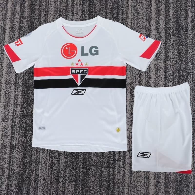 2007/08 Sao Paulo Home Kids Soccer Jersey And Shorts