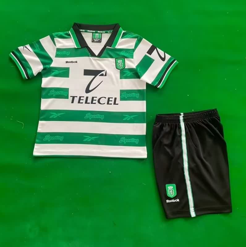 1999/00 Sporting Lisbon Home Kids Soccer Jersey And Shorts